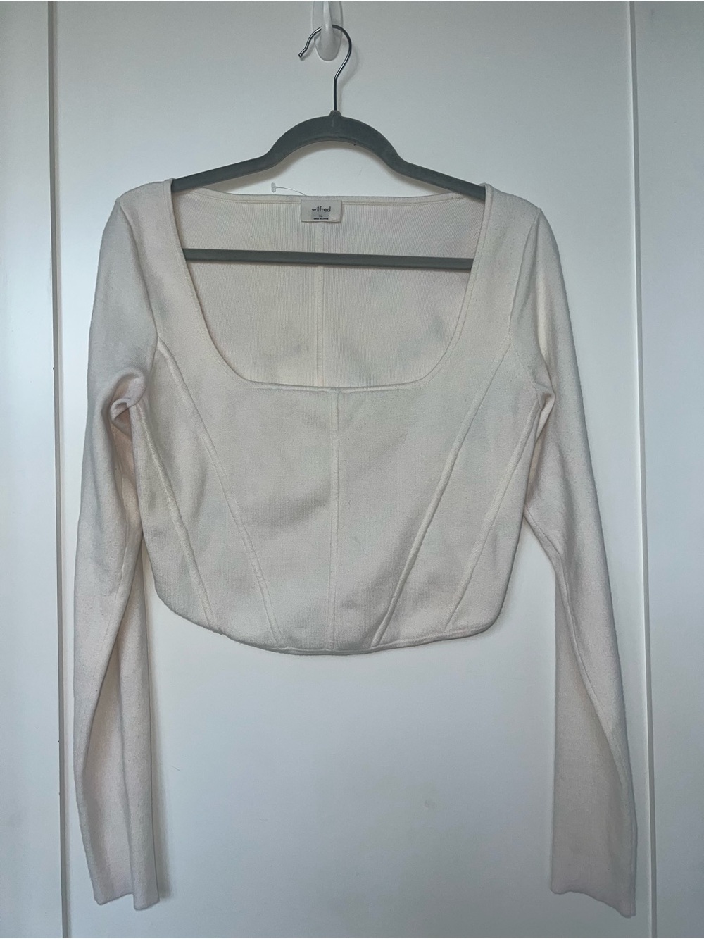 Wilfred Cream Square-Neck Knit  Top